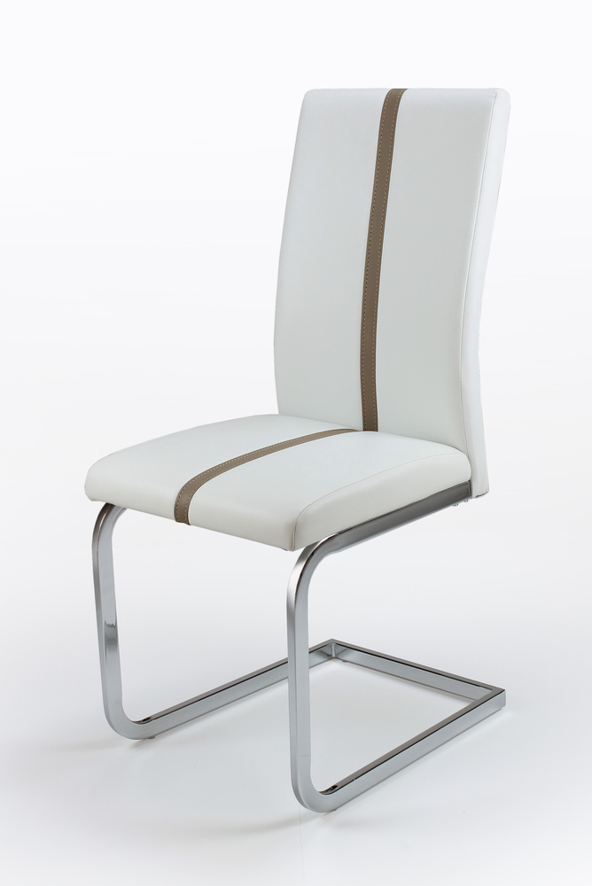 ENZO 01 Cantilever chair metal chromed AL white / Application cappuccinoB 43, H 100, T 52 cm
